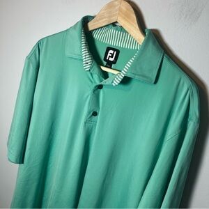 FootJoy FJ Golf Polo Shirt Men’s L Mint Green Lisle Stretch Performance S/S